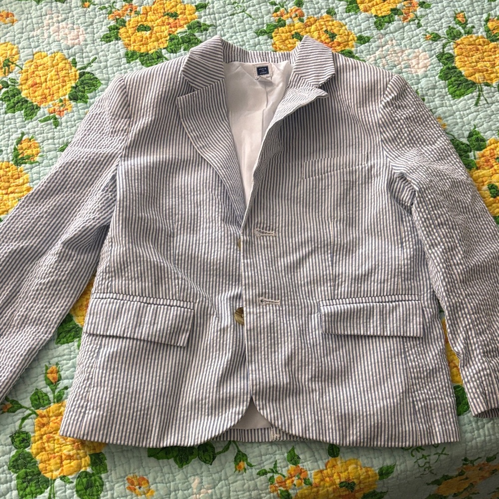 Janie and Jack Blue and White Striped Blazer